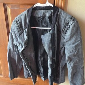 Kids Gray Studded Jacket